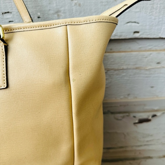 *SOLD* COACH tan Saffiano leather tote - Picture 5 of 17